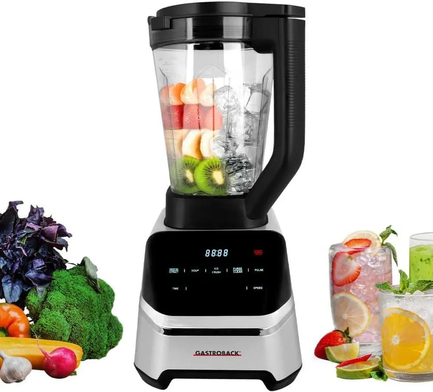 Hochleistungs-Standmixer 2000W, 2L Tritan-Krug, 7 Programme - Gastroback