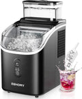 EUHOMY Eiswürfelbereiter, 15 kg Tagesleistung, 2L Wassertank, 16 Eiswürfel in 13 Minuten, Selbstreinigend, Ideal für Zuhause, Küche und Büro, Schwarz