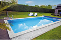KWAD Komplettset Styropor Pool mit Edelstahlleiter, 700 x 350 x 150 cm, Grau