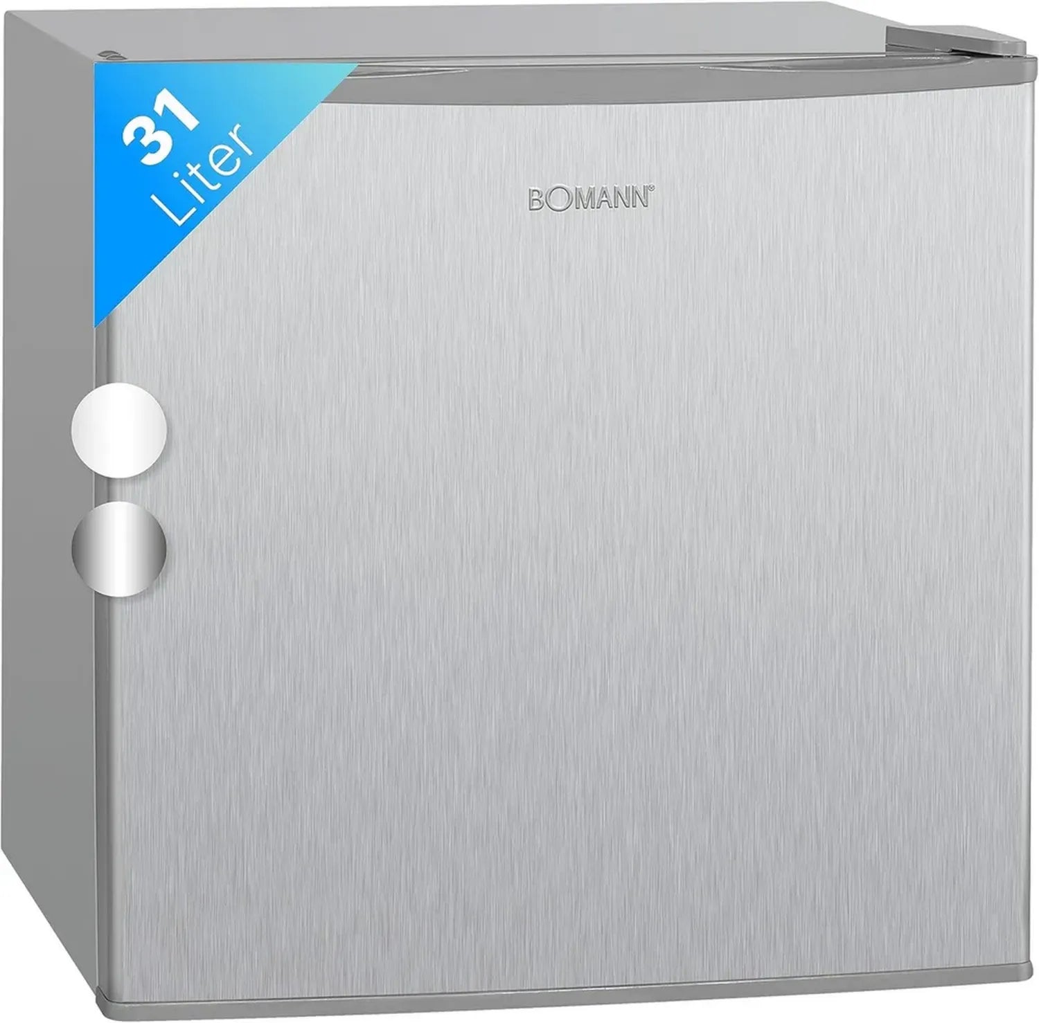 Bomann 31L Mini Gefrierbox mit verstellbarer Tür und Temperaturregelung, 4-Sterne-Bewertung, Edelstahl