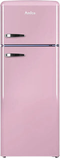 Amica Retro Kühl-Gefrierkombination, 144cm, Cupcake Pink, Energiesparend