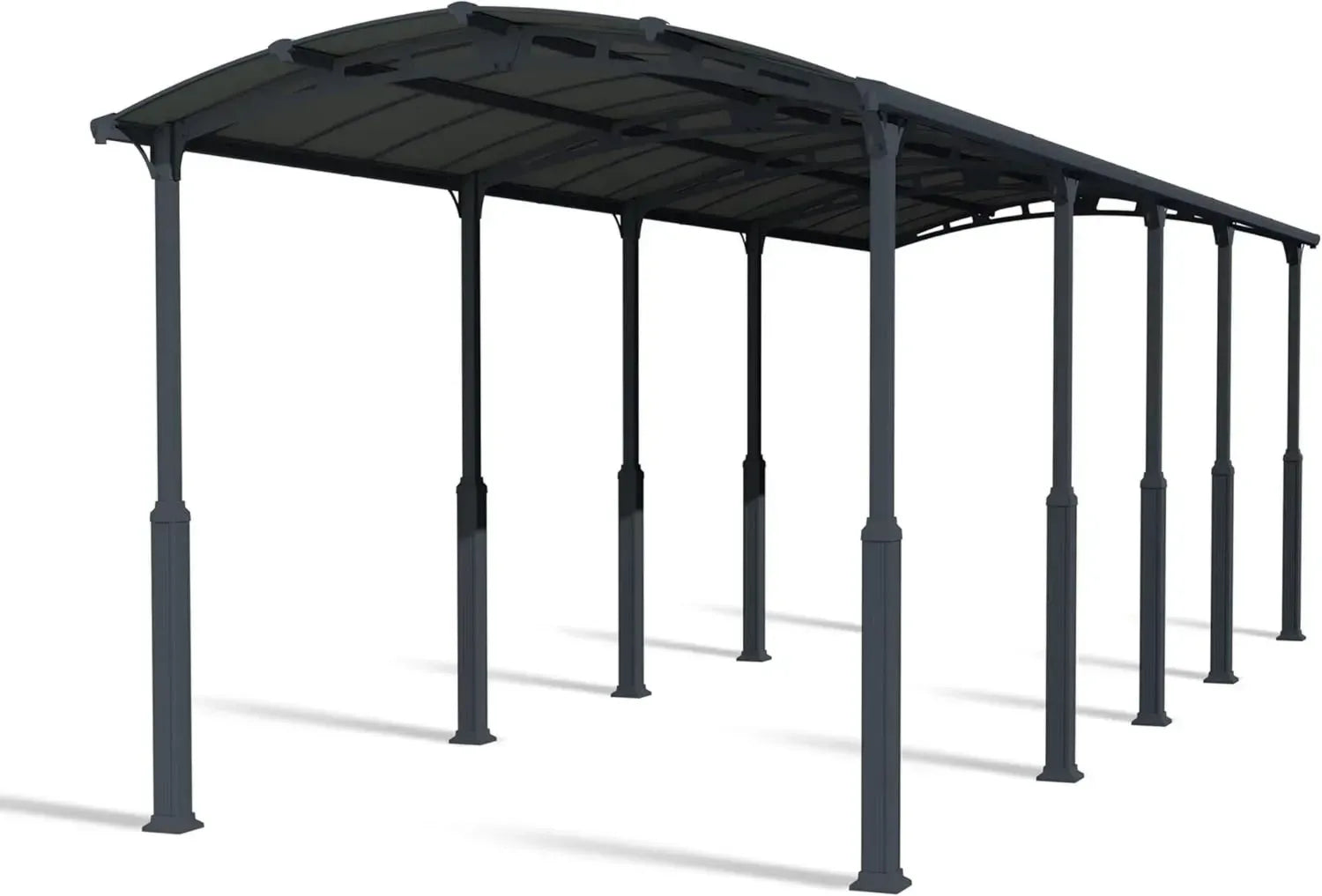 Canopia Carport Arcadia Alpine 1077 x 359 cm, Einzelcarport aus Aluminium und Polycarbonat, Grau