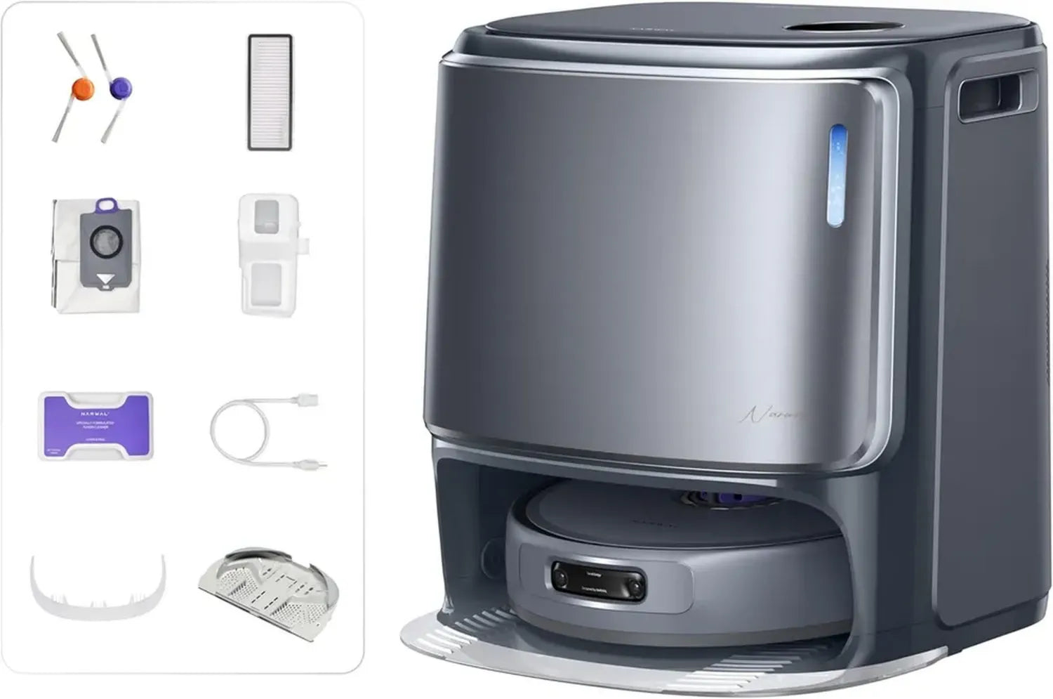 NARWAL Freo Z10 Ultra Saug- und Wischroboter, 18000Pa Saugleistung, Verwicklungsfreie Technologie, Intelligente Reinigung, Graue All-in-One-Station