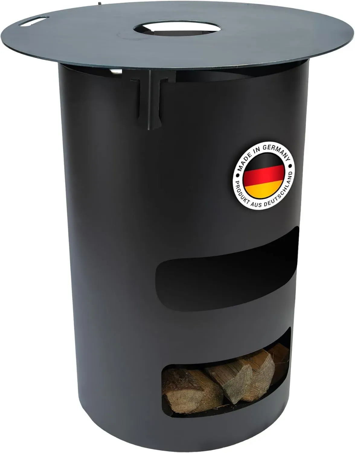 Multifunktionale Feuerplatte-Set 80cm, 5mm – Ideal für Grill, Feuertonne & Dutch Oven – Inklusive Feuerkorb & Blende