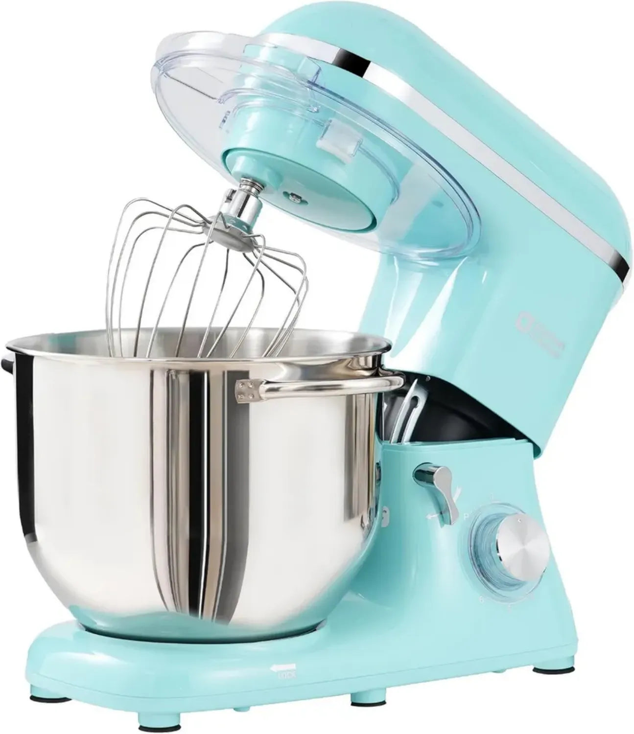 Küchenmaschine 7,5L 1400W, 6 Stufen mit Rührhaken, Knethaken, Schneebesen, Blau