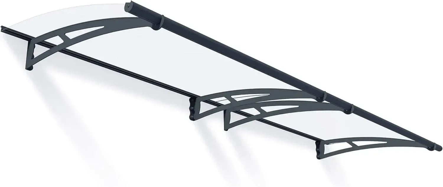 Palram Canopia Haustürvordach Aquila 3000, klar, mit Regenrinne, 300 x 92 cm, grau