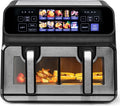 XXL Heißluftfritteuse 2200W, Dual Zone mit 2 Körben und LED Touch Display, 8 Programme, 10-in-1 Funktion