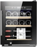Kompakter 12-Flaschen-Weinkühlschrank, 33L, 5-20°C, Leise 41dB, Elegantes Buchenholz-Design