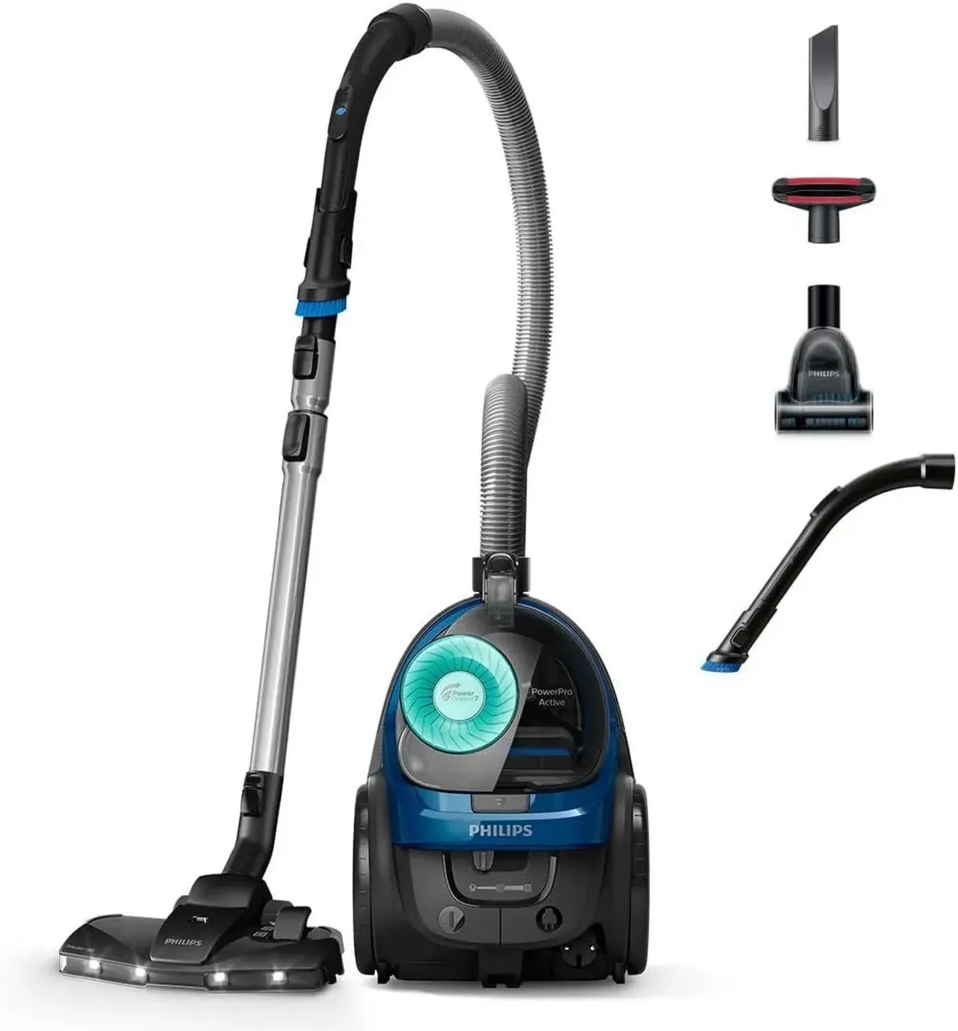 Philips Beutelloser Staubsauger 5000 Serie, 900W Leistung, PowerCyclone 7-Technologie, TriActive+ LED-Düse, HEPA H13 Filter, Vielseitige Reinigung