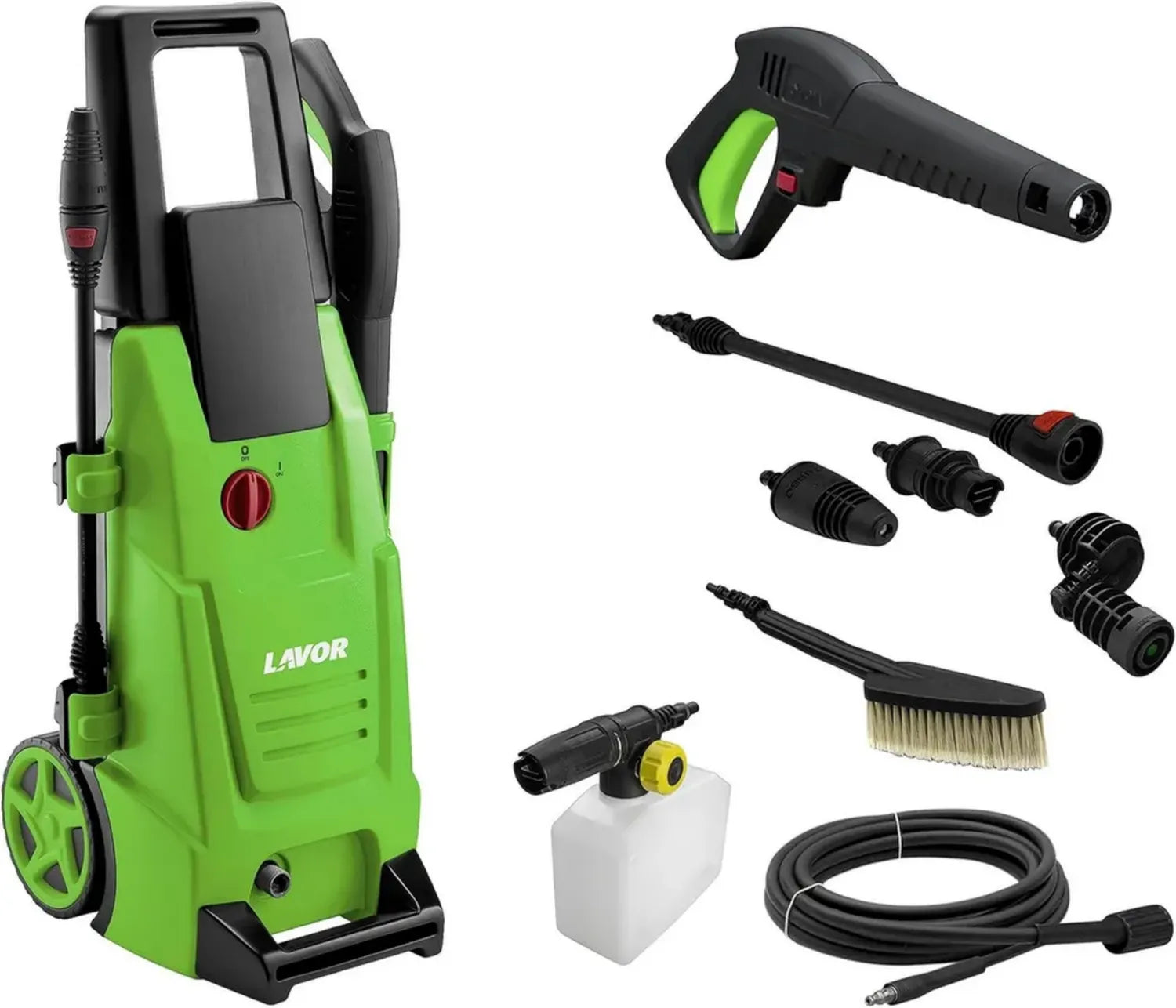 Lavor Hochdruckreiniger NJ Plus 130 mit einstellbarem Schaumregler, 6 m Schlauch, 130 bar, 420 l/h, 1800W