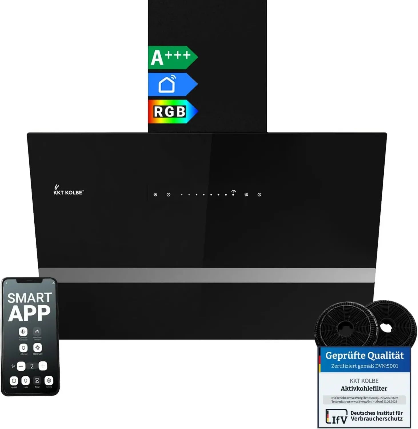 KKT Kolbe 60 cm Kopffrei-Dunstabzugshaube mit WLAN und RGBW-LED